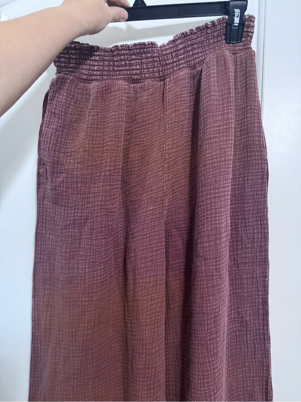 Easel Wide Leg Gauze Pants in Dusty Rose - Picture 3 of 5